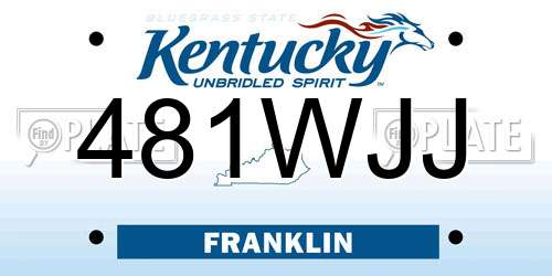 481WJJ Kentucky License Plate