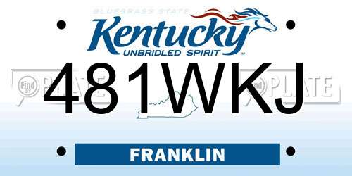 481WKJ Kentucky License Plate