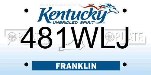 481WLJ Kentucky License Plate