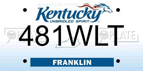 481WLT Kentucky License Plate