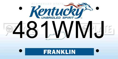 481WMJ Kentucky License Plate