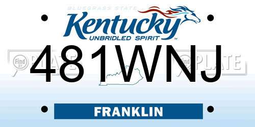 481WNJ Kentucky License Plate