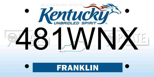 481WNX Kentucky License Plate