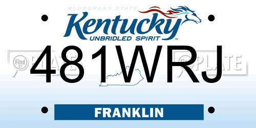 481WRJ Kentucky License Plate