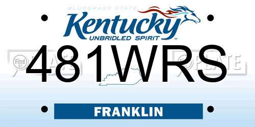 481WRS Kentucky License Plate