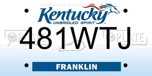 481WTJ Kentucky License Plate