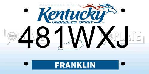 481WXJ Kentucky License Plate