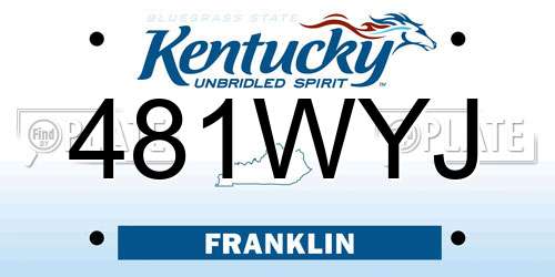 481WYJ Kentucky License Plate
