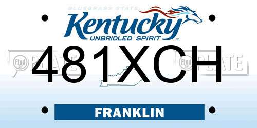 481XCH Kentucky License Plate
