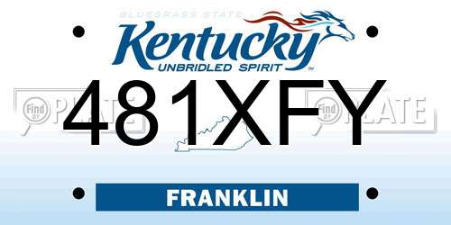481XFY Kentucky License Plate