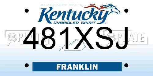 481XSJ Kentucky License Plate
