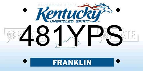 481YPS Kentucky License Plate