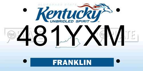 481YXM Kentucky License Plate