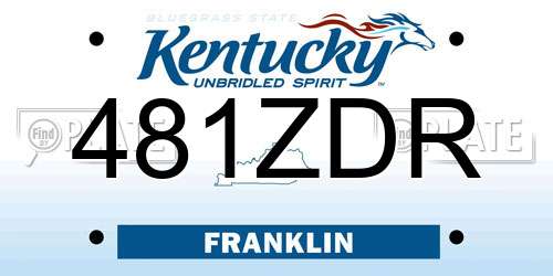 481ZDR Kentucky License Plate
