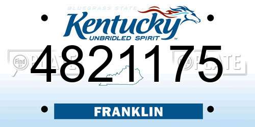 4821175 Kentucky License Plate