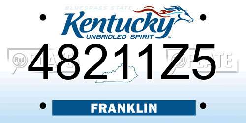 48211Z5 Kentucky License Plate