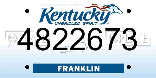 4822673 Kentucky License Plate