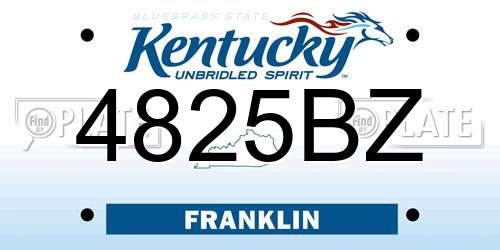 4825BZ Kentucky License Plate