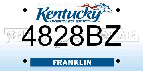 4828BZ Kentucky License Plate