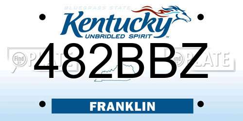 482BBZ Kentucky License Plate