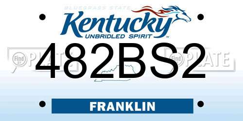 482BS2 Kentucky License Plate
