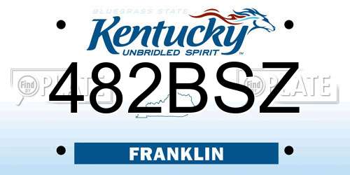 482BSZ Kentucky License Plate