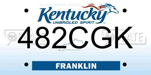 482CGK Kentucky License Plate