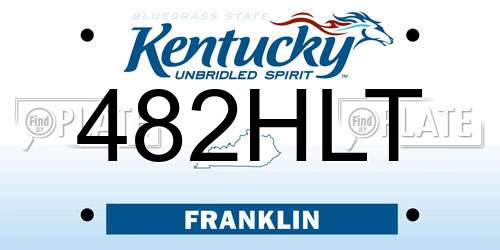 482HLT Kentucky License Plate