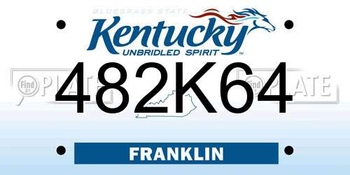 482K64 Kentucky License Plate