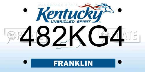 482KG4 Kentucky License Plate