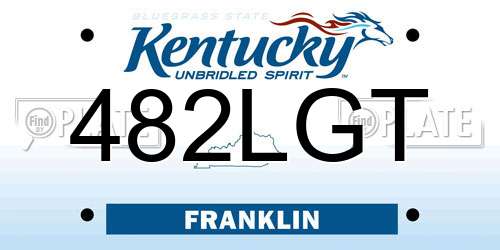 482LGT Kentucky License Plate