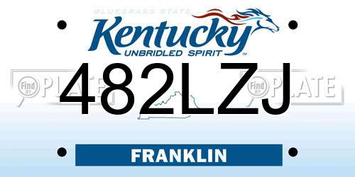 482LZJ Kentucky License Plate