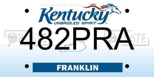 482PRA Kentucky License Plate
