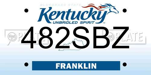 482SBZ Kentucky License Plate