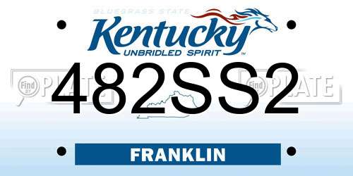 482SS2 Kentucky License Plate