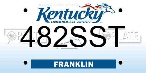 482SST Kentucky License Plate