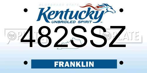 482SSZ Kentucky License Plate