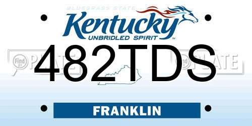 482TDS Kentucky License Plate