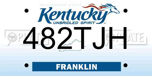 482TJH Kentucky License Plate