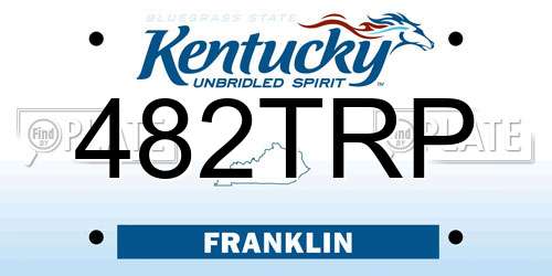 482TRP Kentucky License Plate