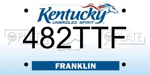 482TTF Kentucky License Plate
