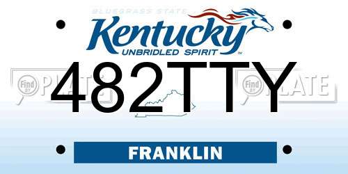 482TTY Kentucky License Plate