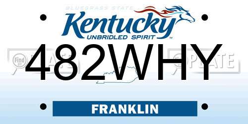 482WHY Kentucky License Plate