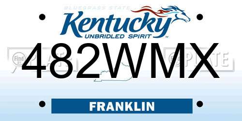482WMX Kentucky License Plate