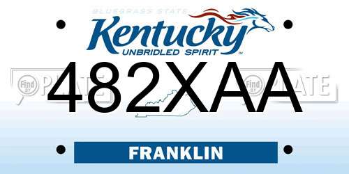 482XAA Kentucky License Plate