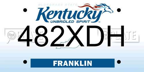 482XDH Kentucky License Plate