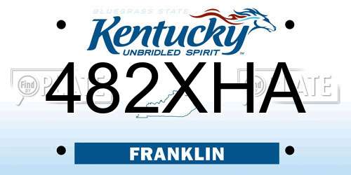 482XHA Kentucky License Plate