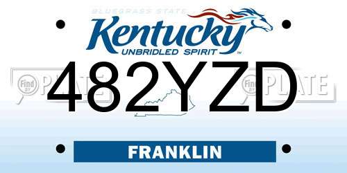 482YZD Kentucky License Plate