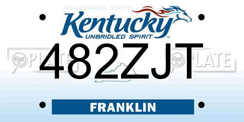 482ZJT Kentucky License Plate