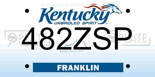 482ZSP Kentucky License Plate